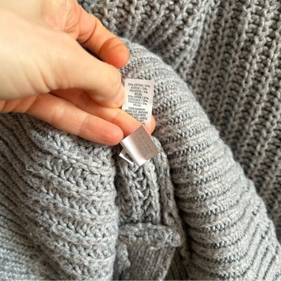 Aerie Grey Chunky Knit Relaxed Sweater - Picture 8 of 8
